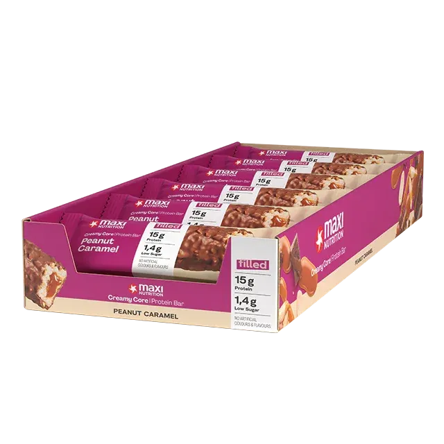 MaxiNutrition Creamy Core Proteinbar Peanut Caramel 12x45g