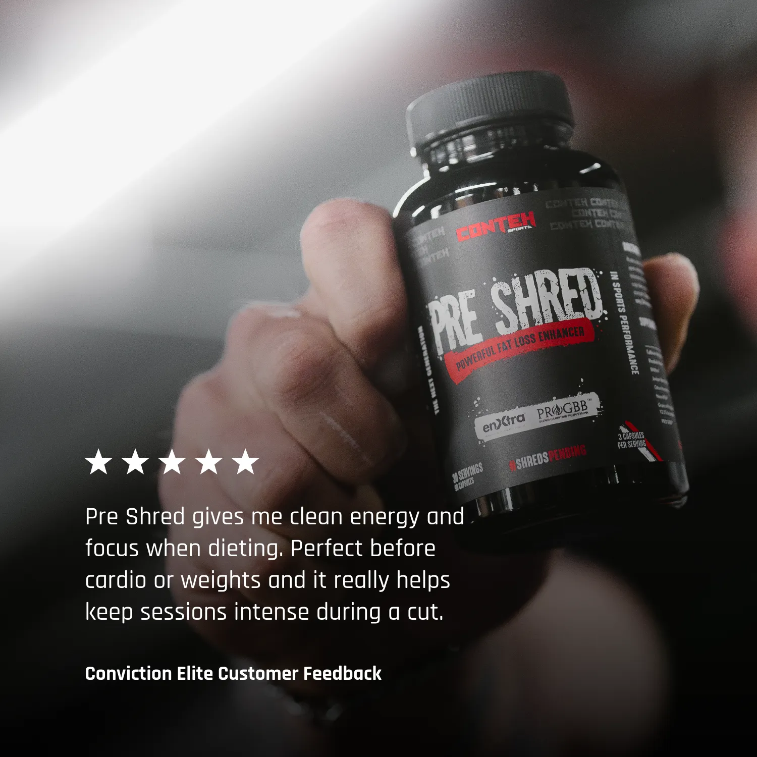 Conteh Sports Pre Shred fedtforbrænder 3 kapsler koffein
