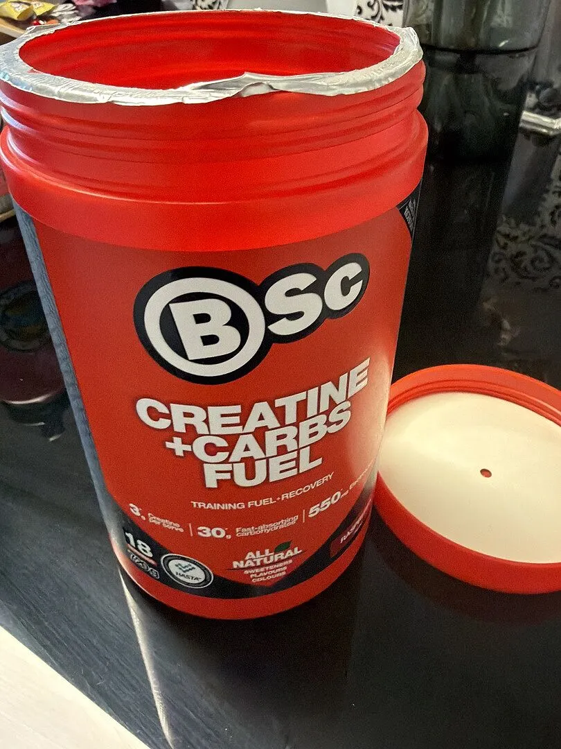 BSc Creatine Carbs Fuel pulver 720g hindbær kreatin