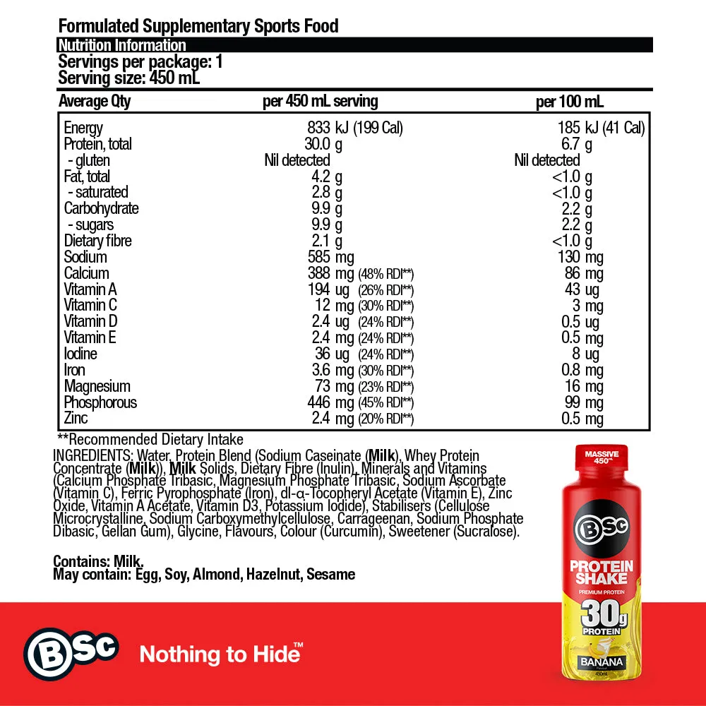 BSc RTD Protein Shake proteinshake 6-pack 30g protein