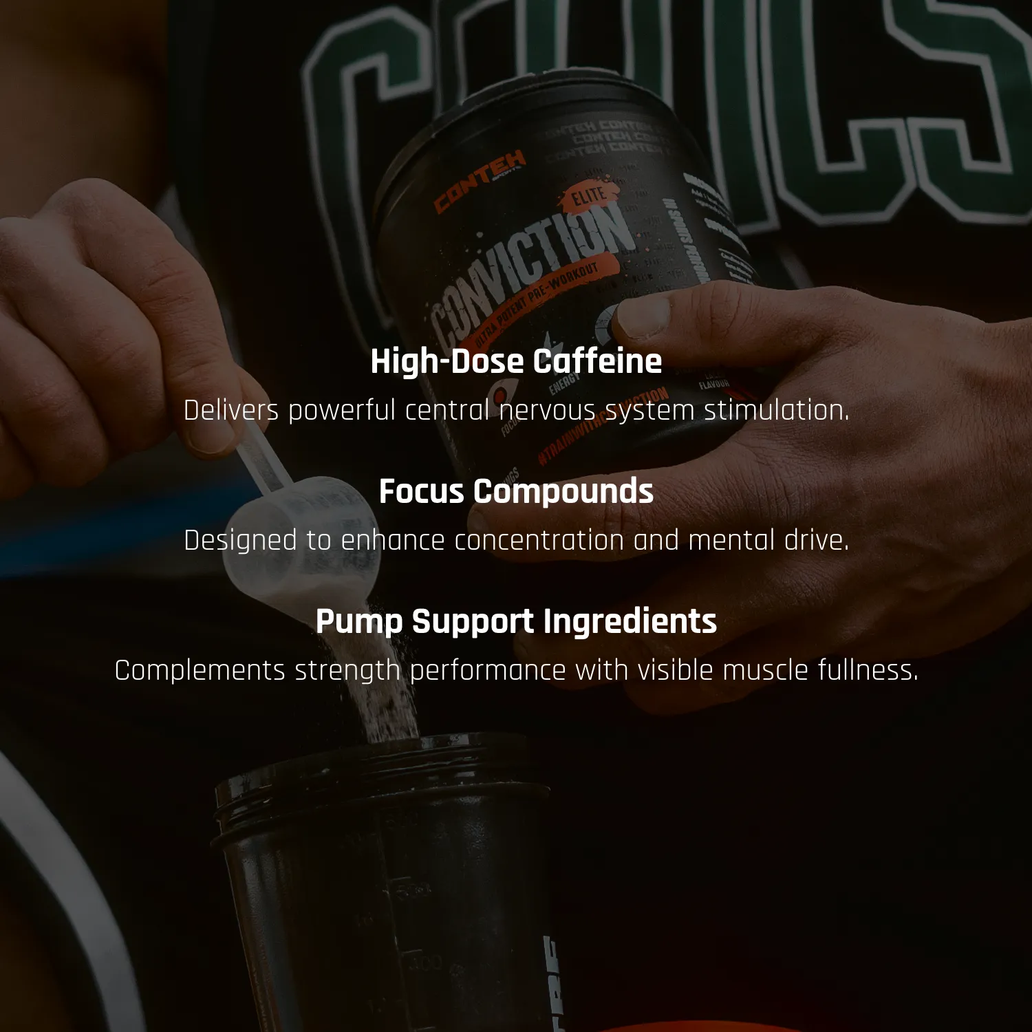 Conteh Sports Conviction Elite Pre-Workout Candy Apple 350mg koffein