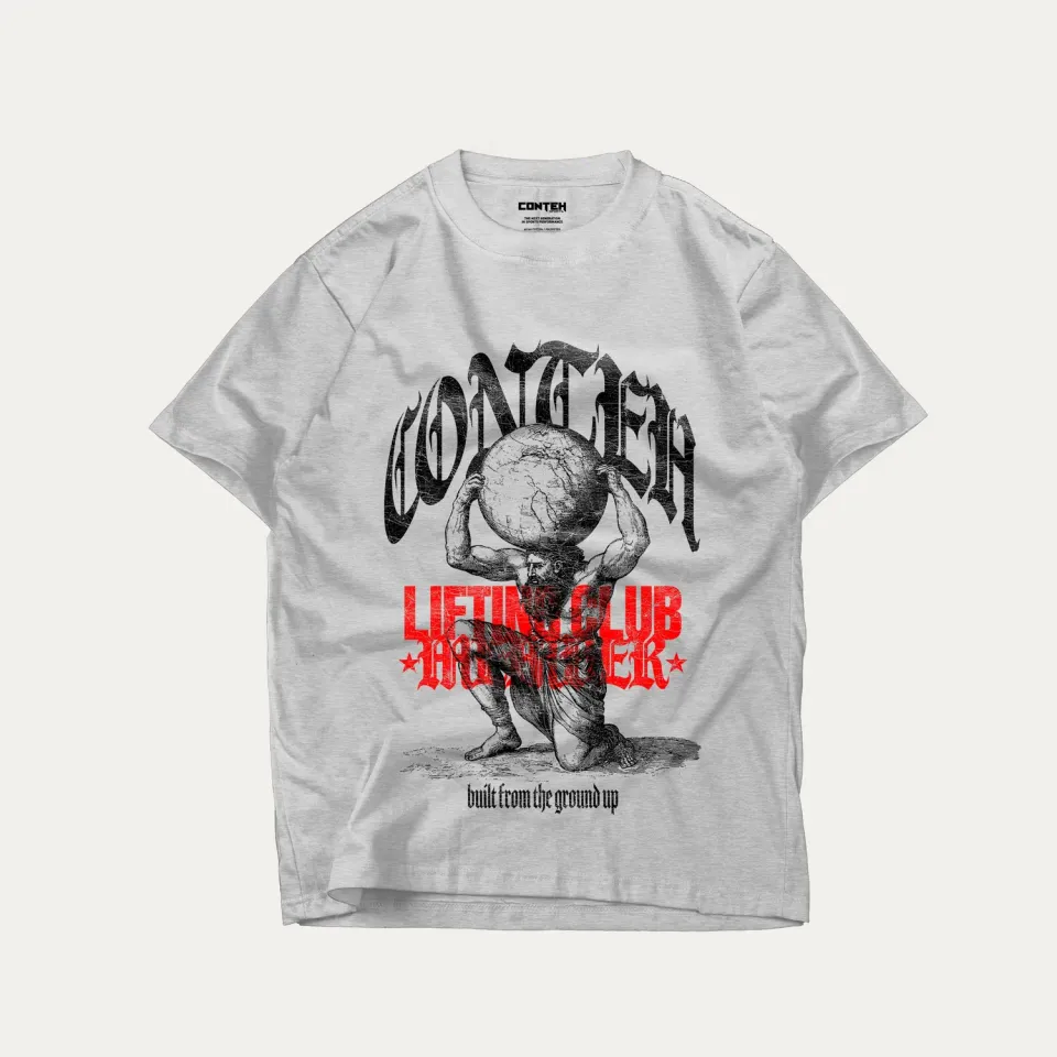 Conteh Sports Atlas T-shirt grå oversize i bomuld