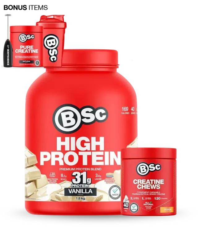 BSc High Protein Bundle proteinpulver vanilje med kreatin