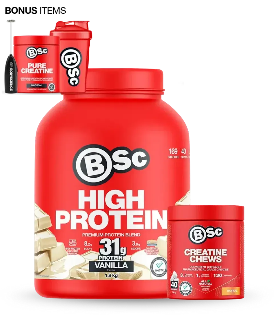BSc High Protein Bundle proteinpulver vanilje med kreatin