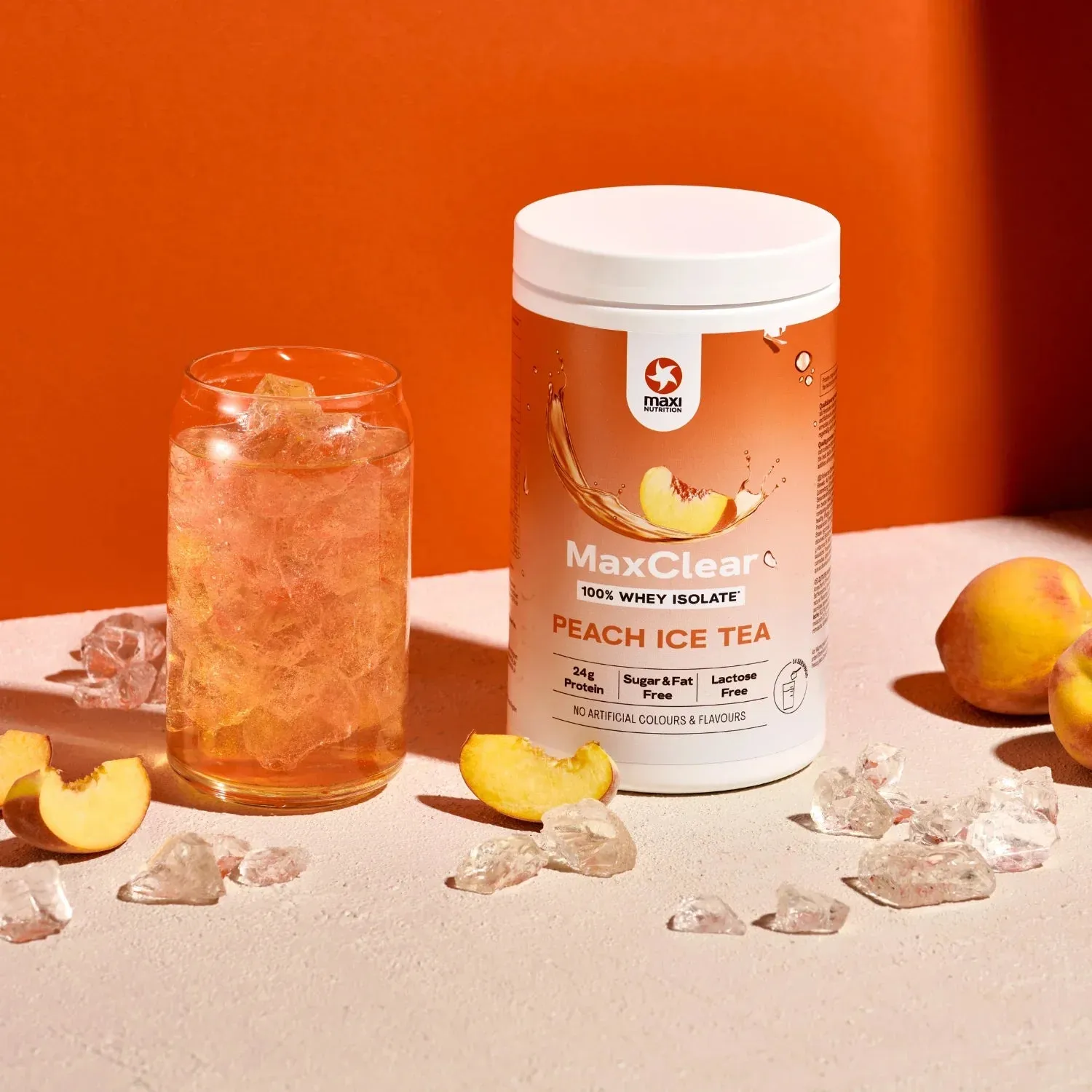 MaxiNutrition MaxClear clear whey isolate peach iced tea 420g
