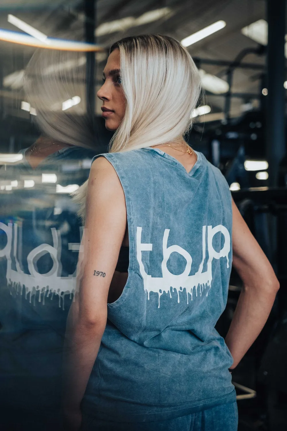 Trained by JP Drip Logo Vest tanktop blå-grøn bomuld