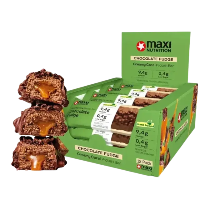 MaxiNutrition Vegan Creamy Core proteinbar chocolate fudge 12x45g