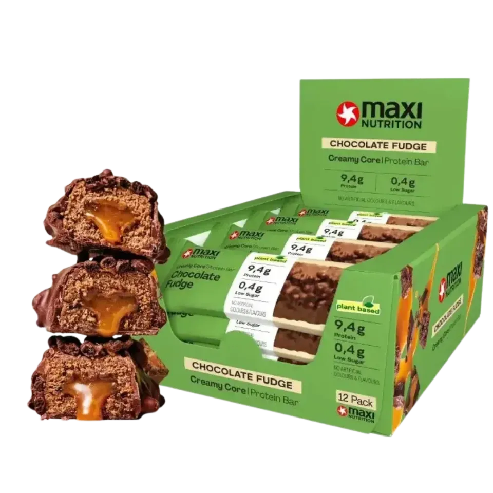 MaxiNutrition Vegan Creamy Core proteinbar chocolate fudge 12x45g