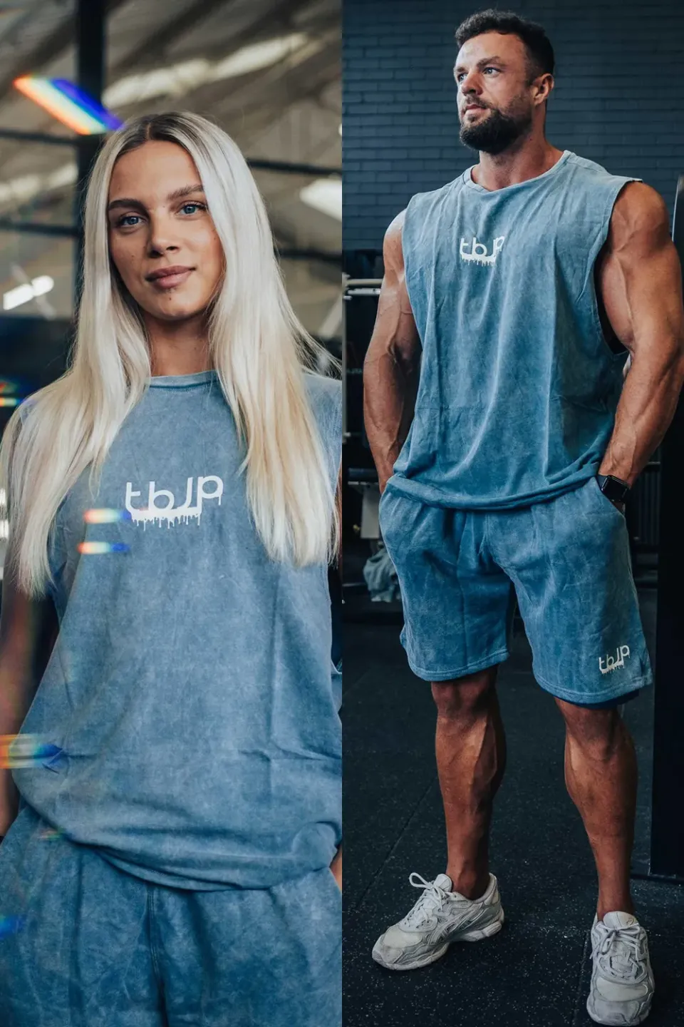 Trained by JP Drip Logo Vest tanktop blå-grøn bomuld