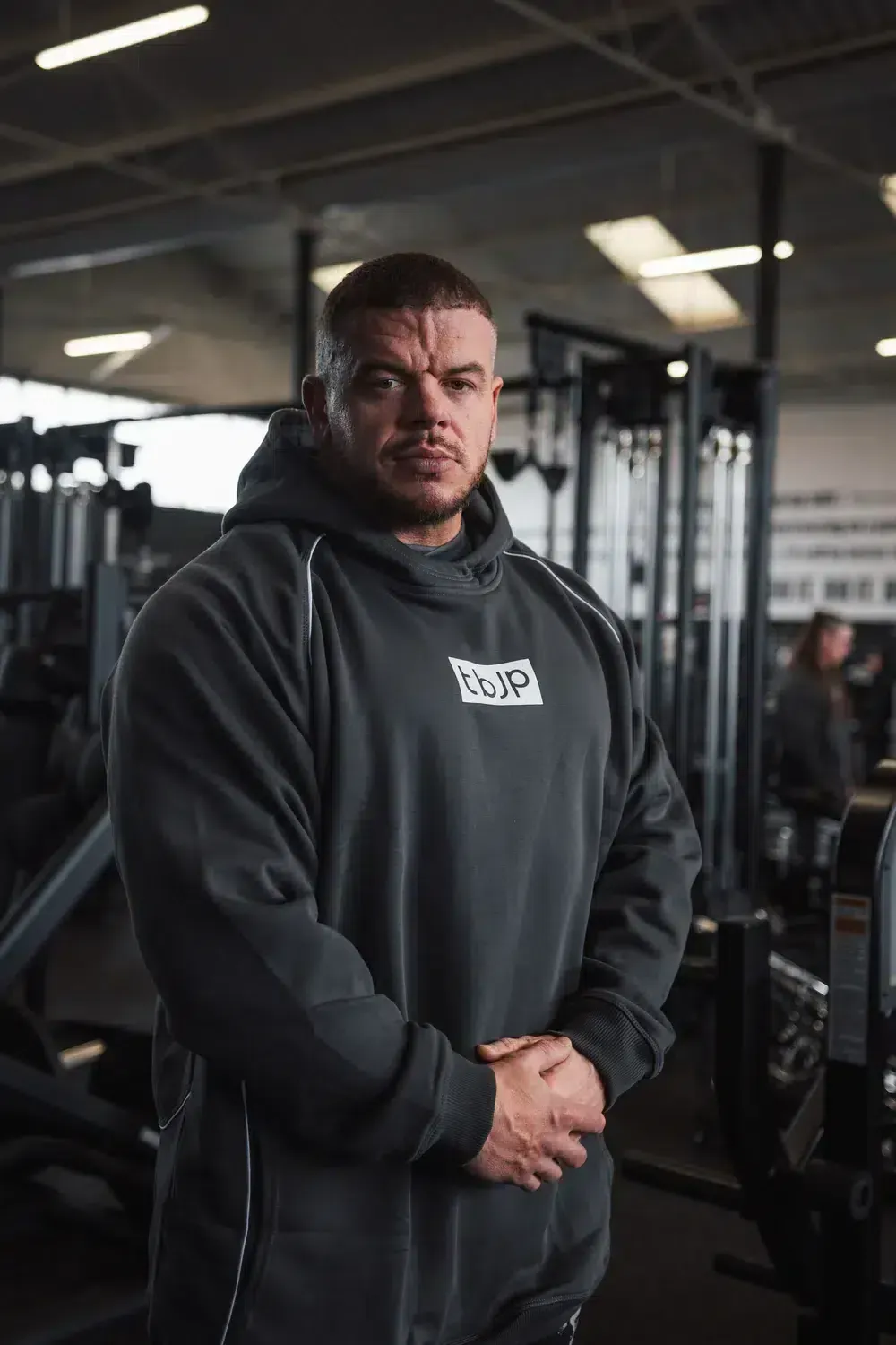 Trained by JP Hoodie Grey White Piping hættetrøje grå