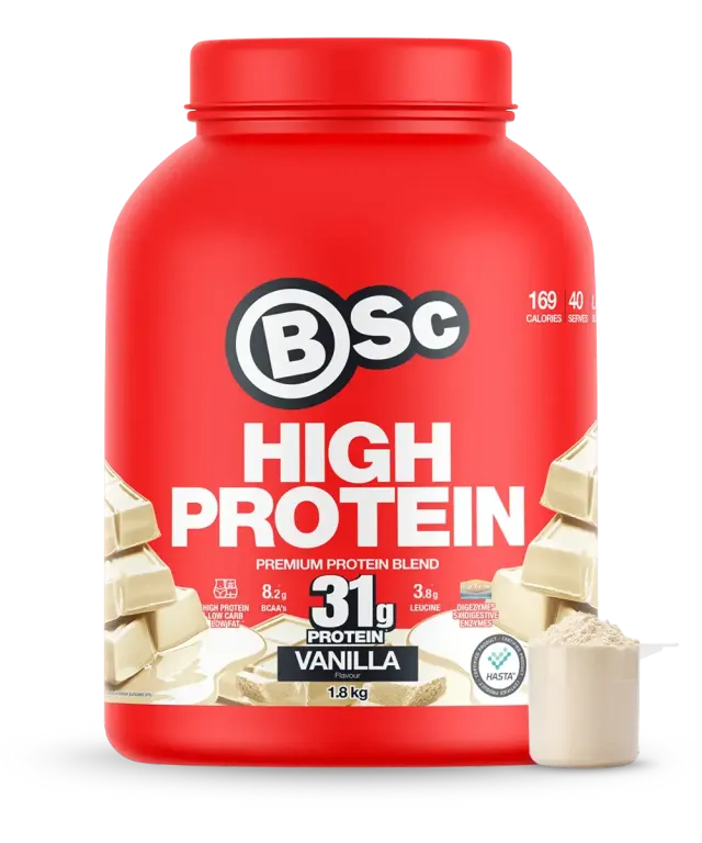 BSc High Protein proteinpulver 1,8 kg vanilje hurtig+langsom