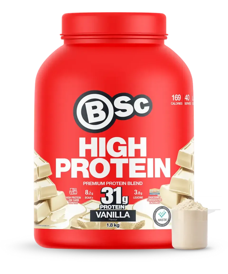 BSc High Protein proteinpulver 1,8 kg vanilje hurtig+langsom