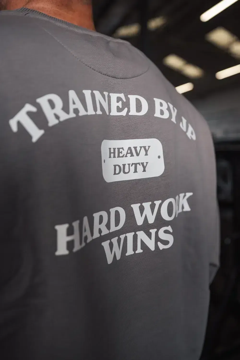 Trained by JP Hard Work Wins sweater grå bomuld