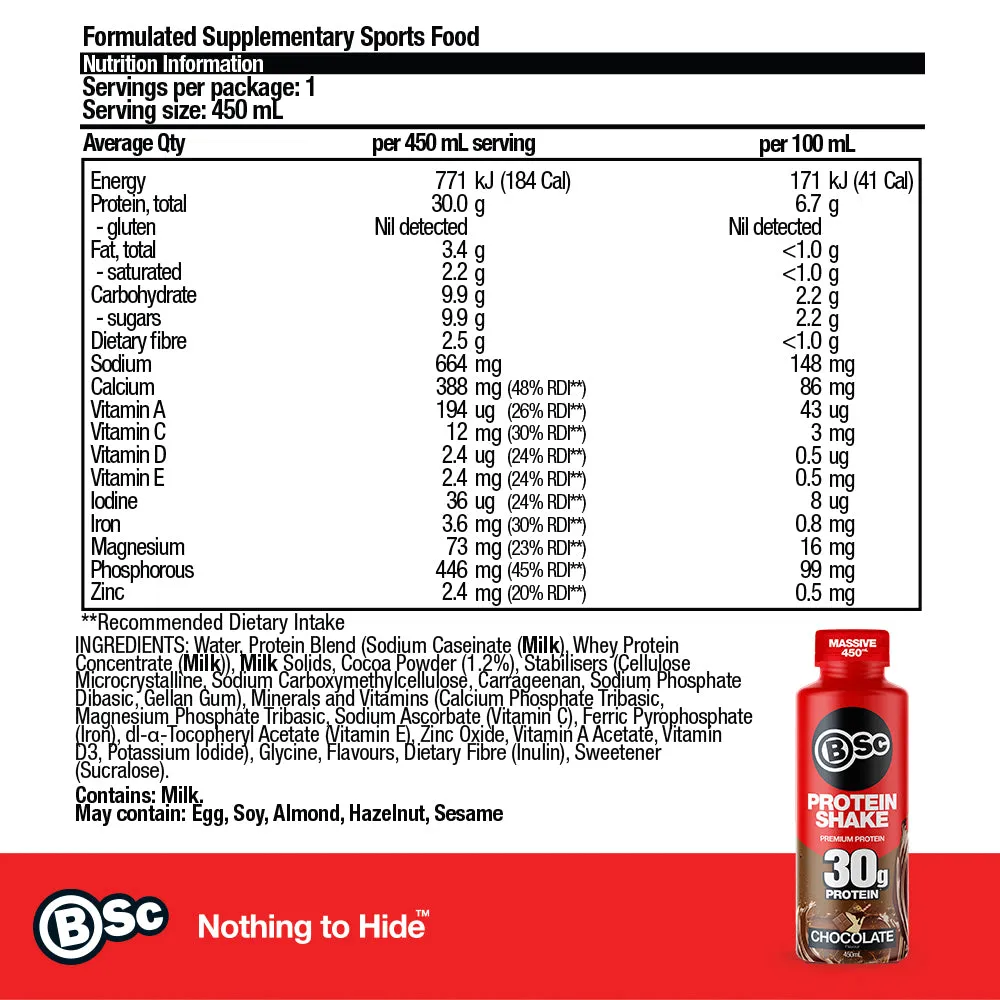 BSc RTD Protein Shake proteinshake 6-pack 30g protein