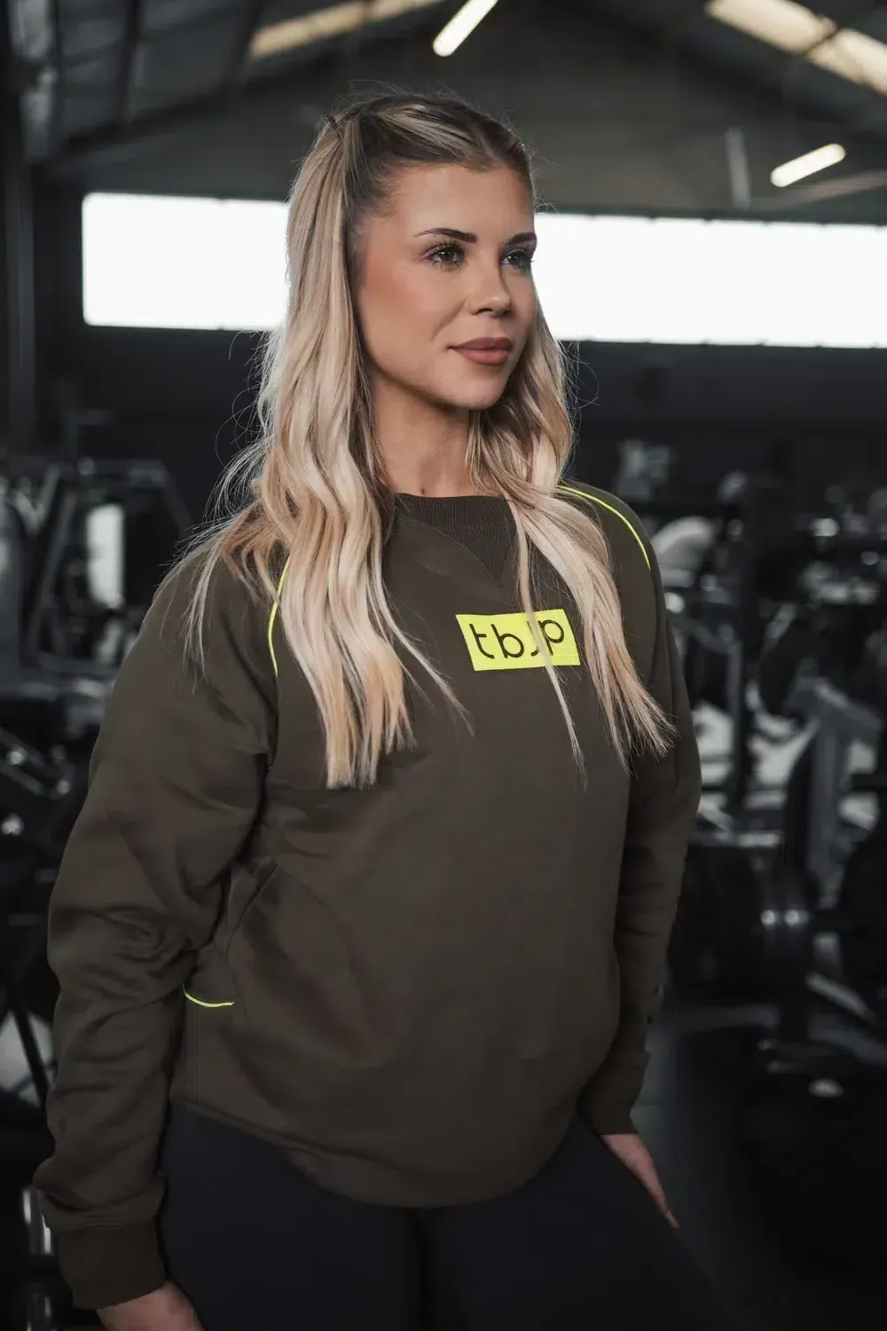 Trained by JP Raglan Sweater taupe lime sweatshirt