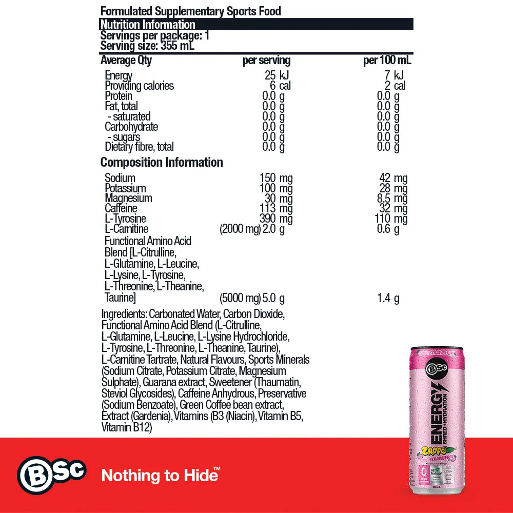 BSc Energy Shred+Hydration Zappo energidrik Sour Grape 12-pak