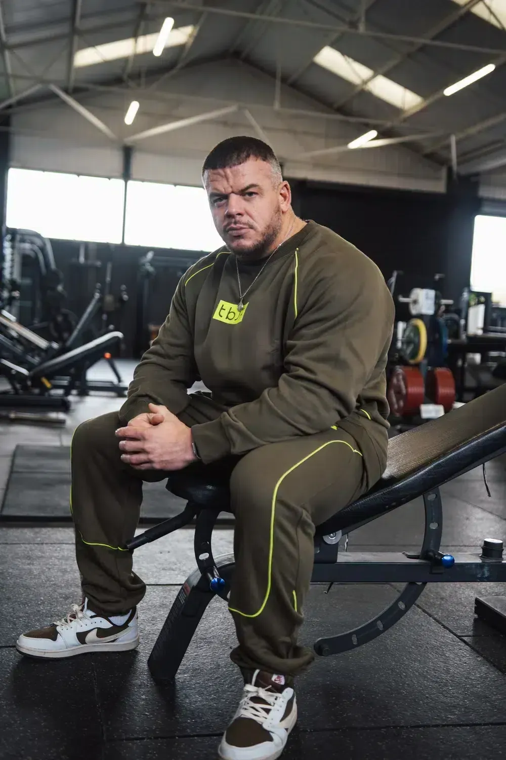 Trained by JP Raglan Sweater taupe lime sweatshirt