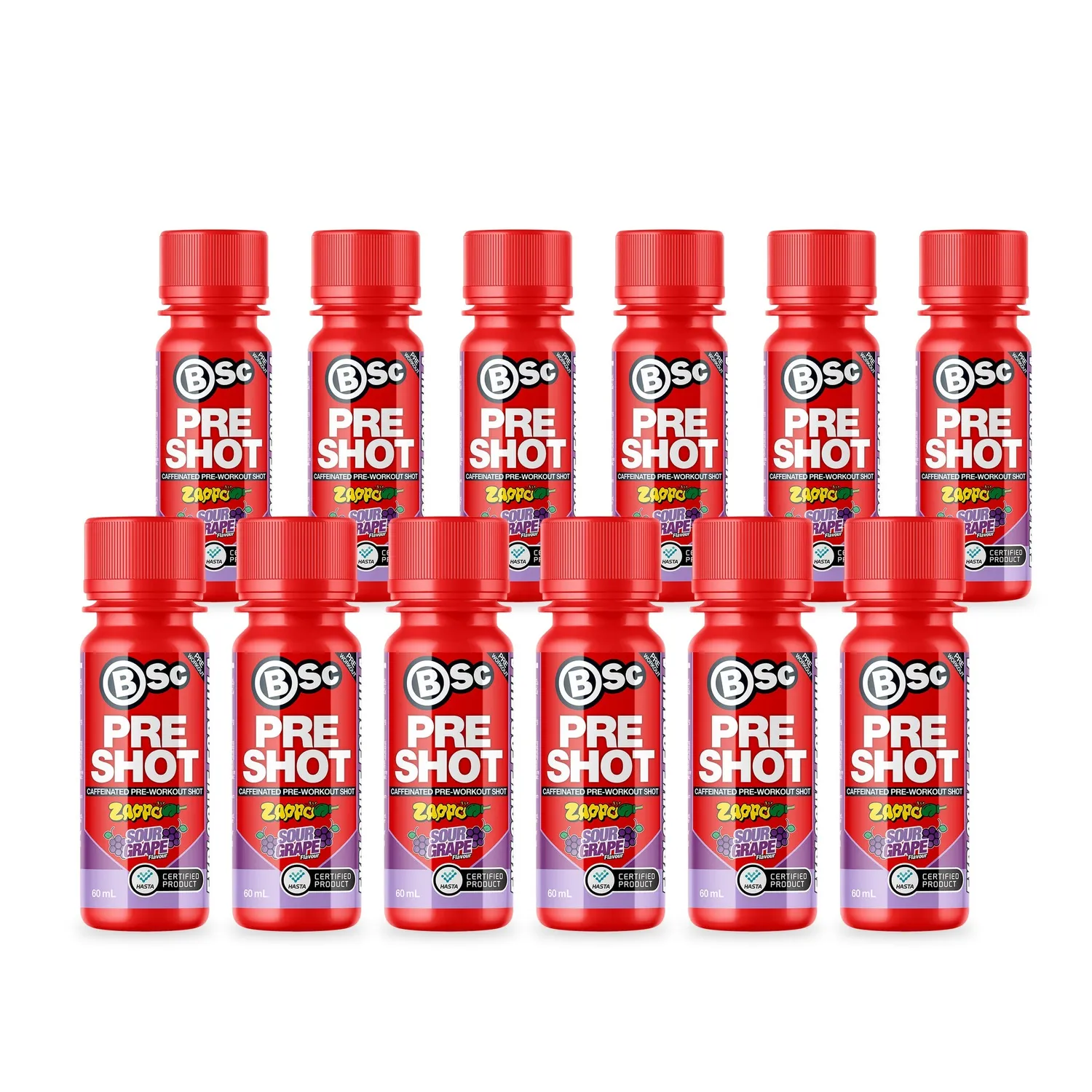 BSc Pre-Workout Shot pre workout shot Zappo Sour Cola 12-pak