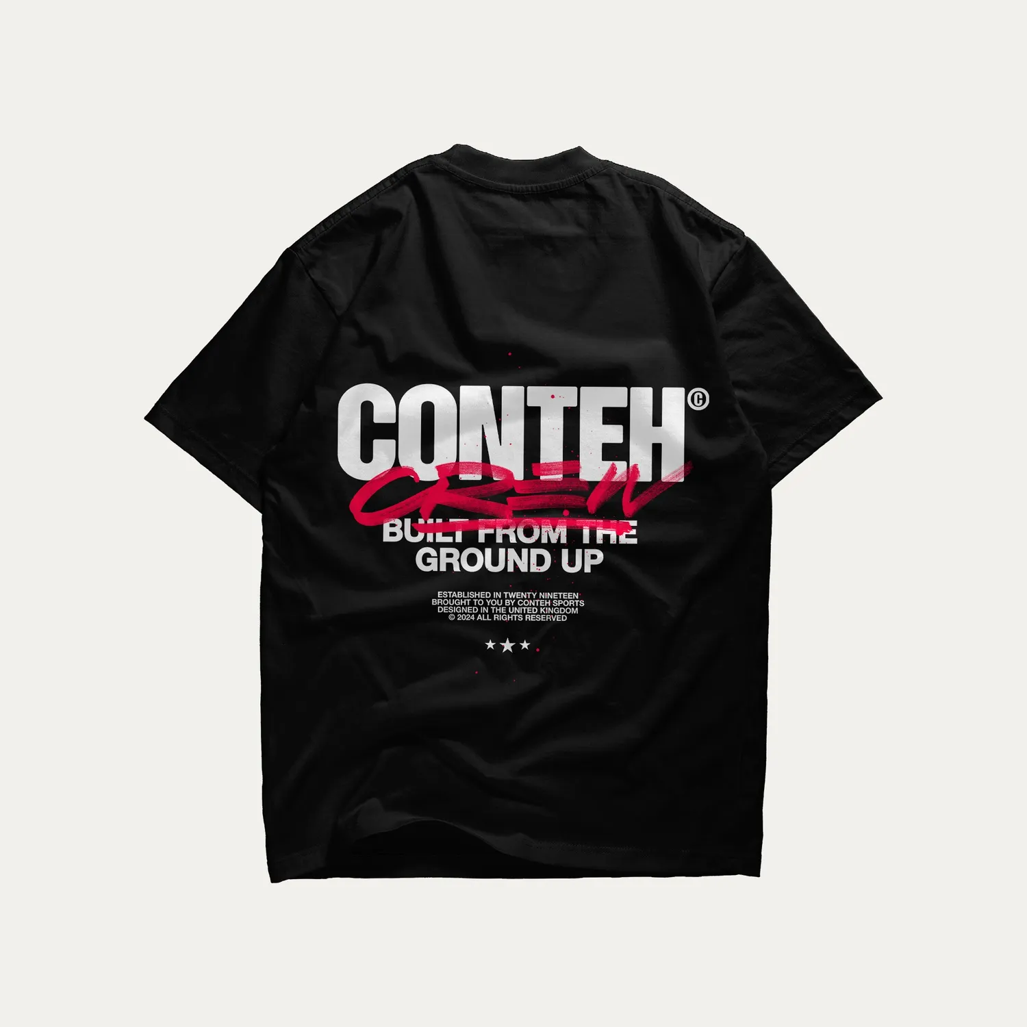 Conteh Sports Crew T-Shirt træningsbluse sort large styrke