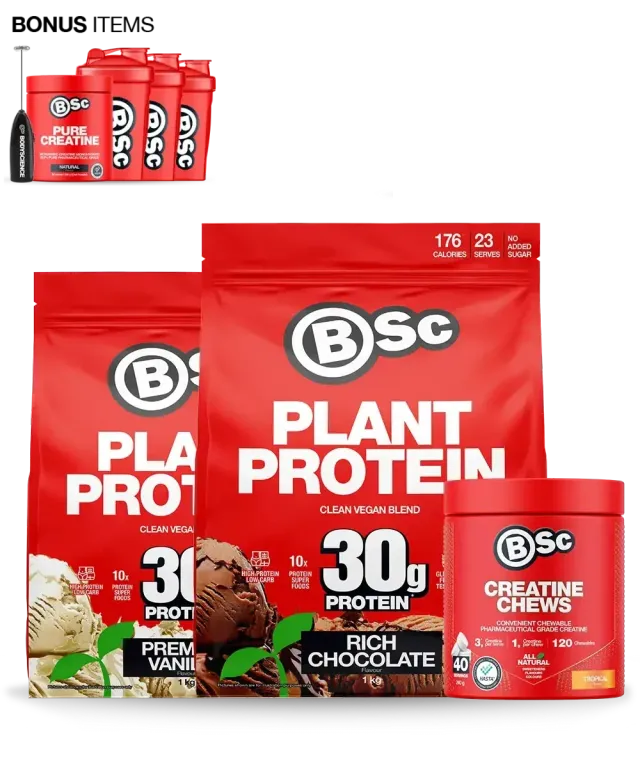 BSc Clean Plant Protein Velkomstpakke vanilje 2x1kg shaker