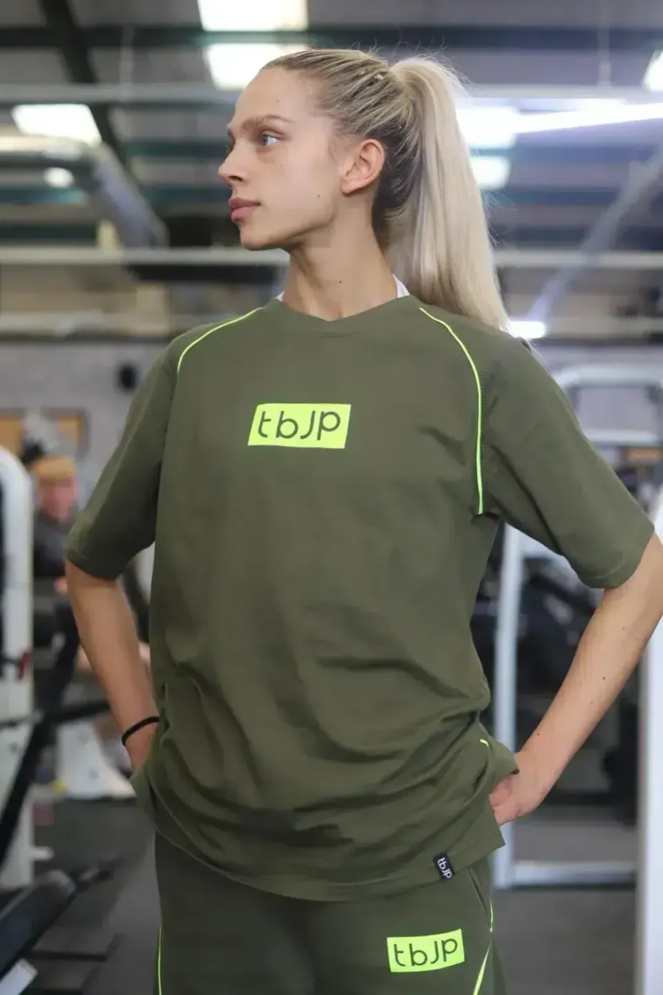 Trained by JP Raglan Tee T-shirt Taupe Lime
