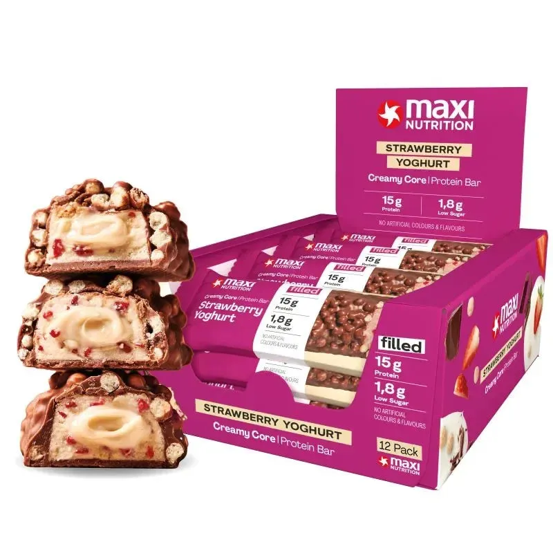 MaxiNutrition Creamy Core proteinbar hasselnød 12x45g lav sukker
