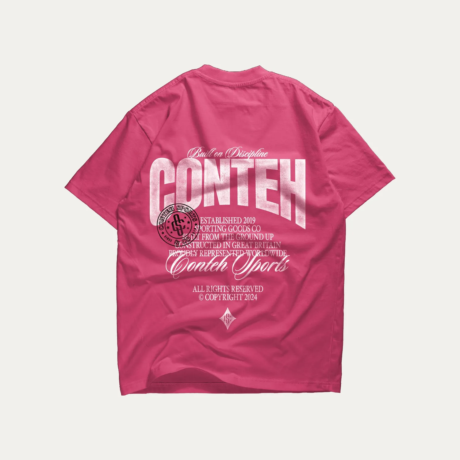 Conteh Sports Built on Discipline t-shirt Bubblegum Pink
