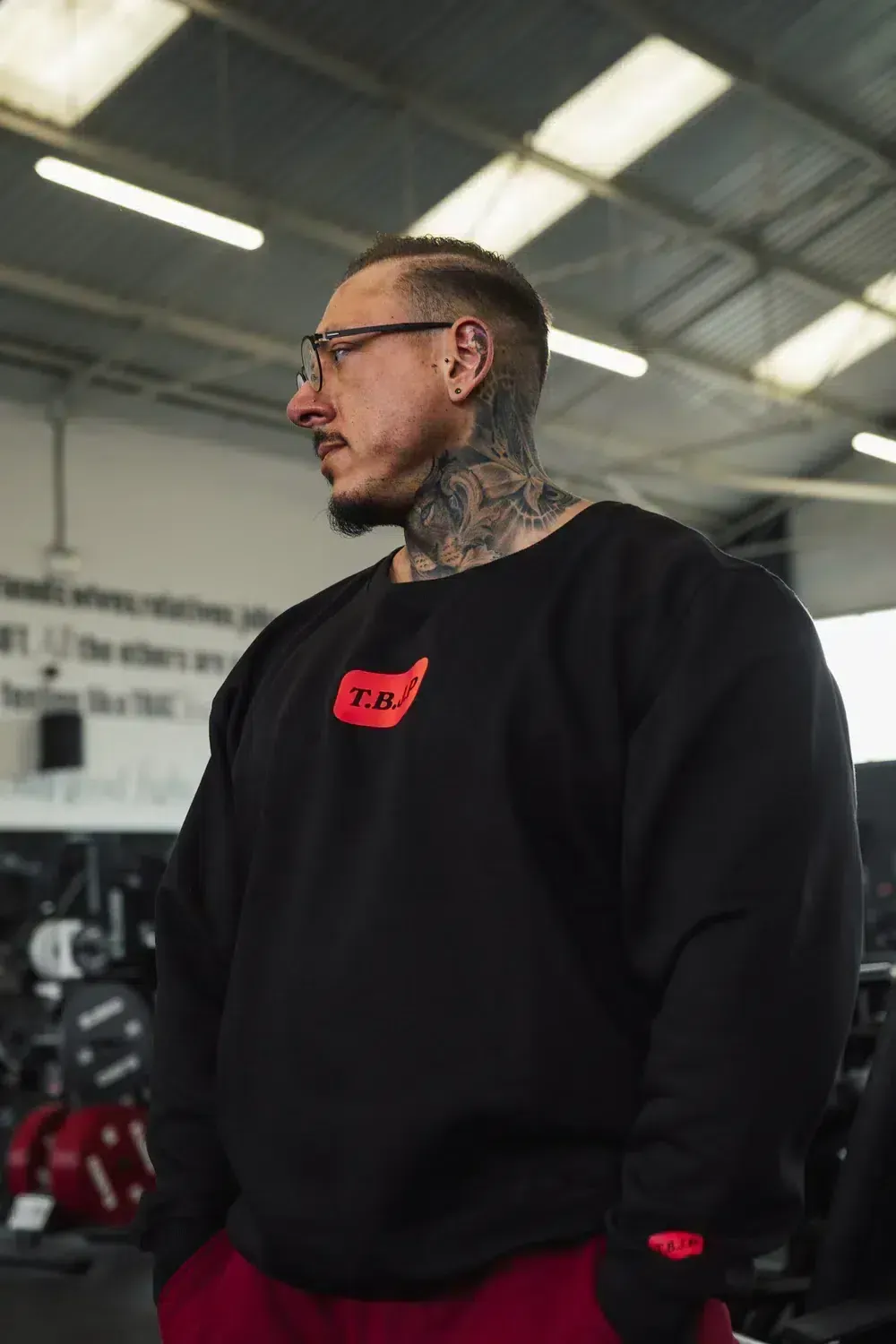 Trained by JP Hard Work Wins sweater sort rød bomuld
