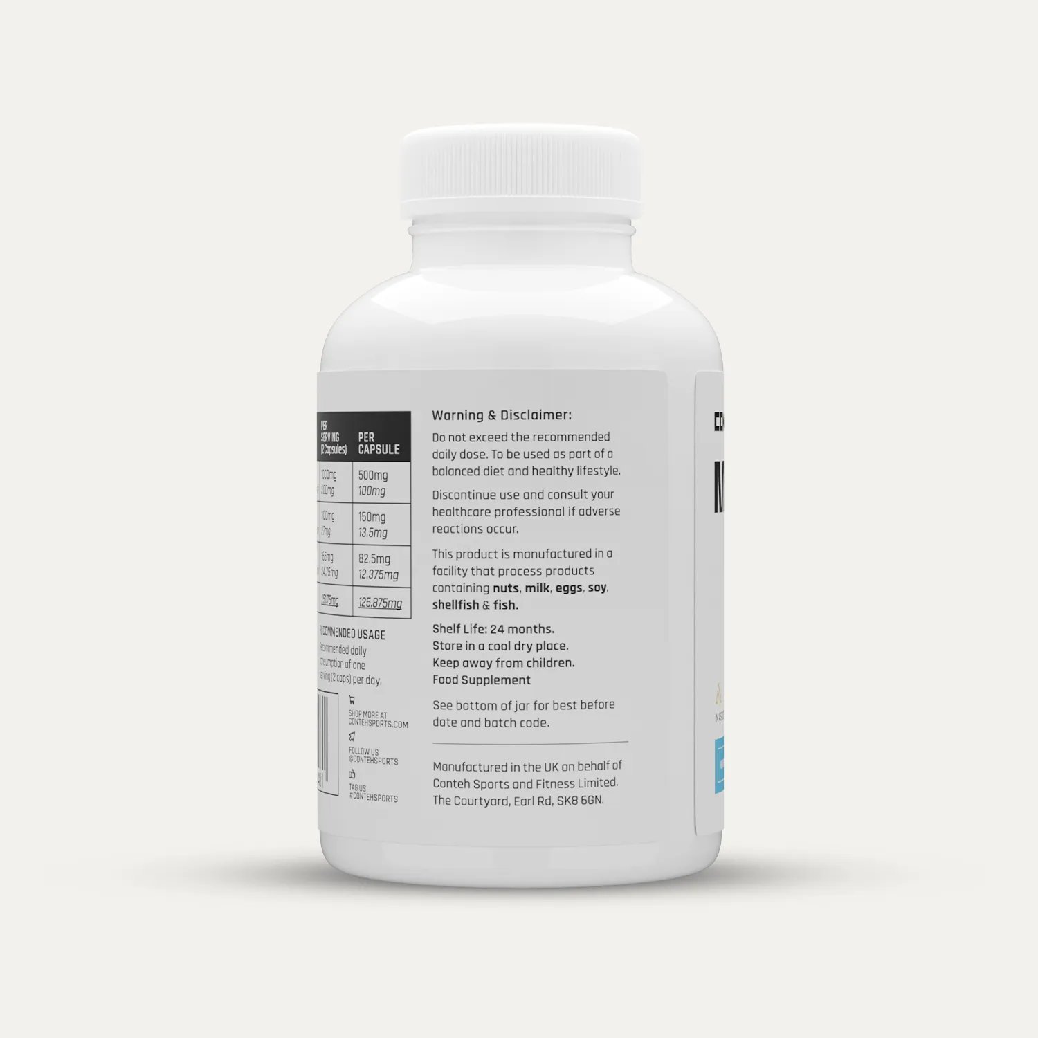 Conteh Sports Magnesium kapsler 3 former 251mg
