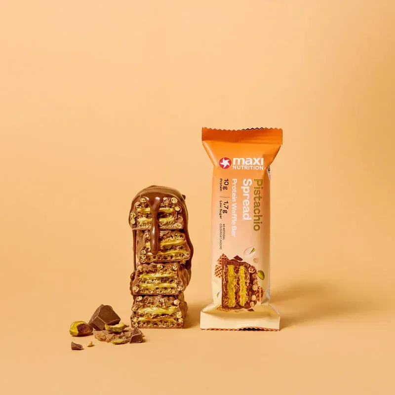 MaxiNutrition Waffle proteinbar pistachio 12x39g 10g