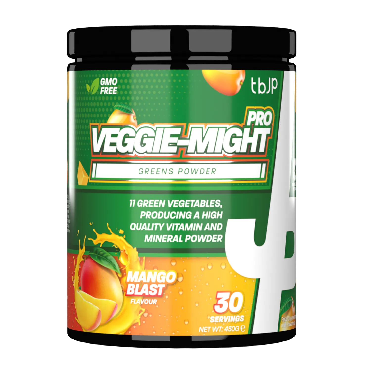 Trained by JP Veggie-Might Pro greens pulver mango blast