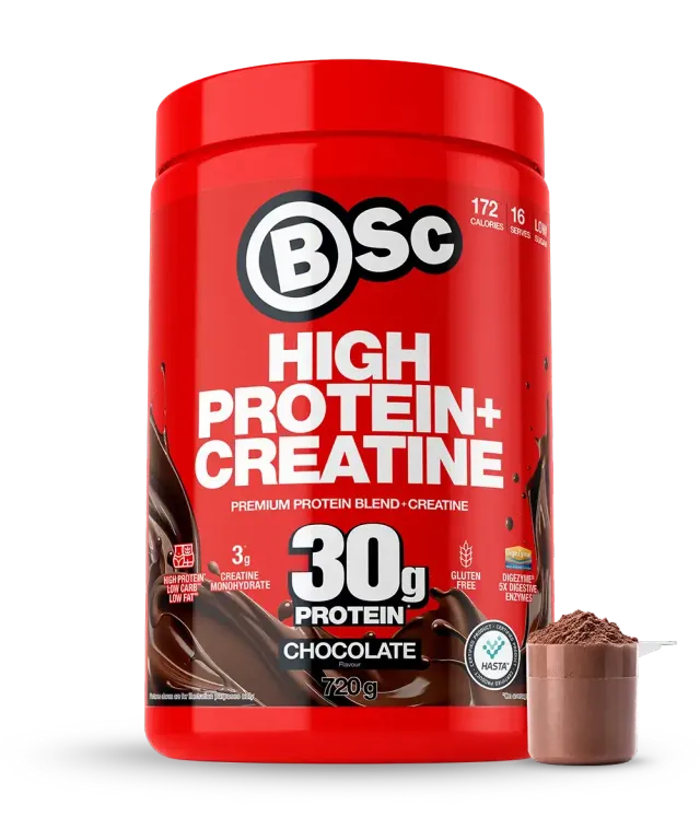 BSc High Protein + Creatine Proteinpulver Chokolade 720g 30g protein
