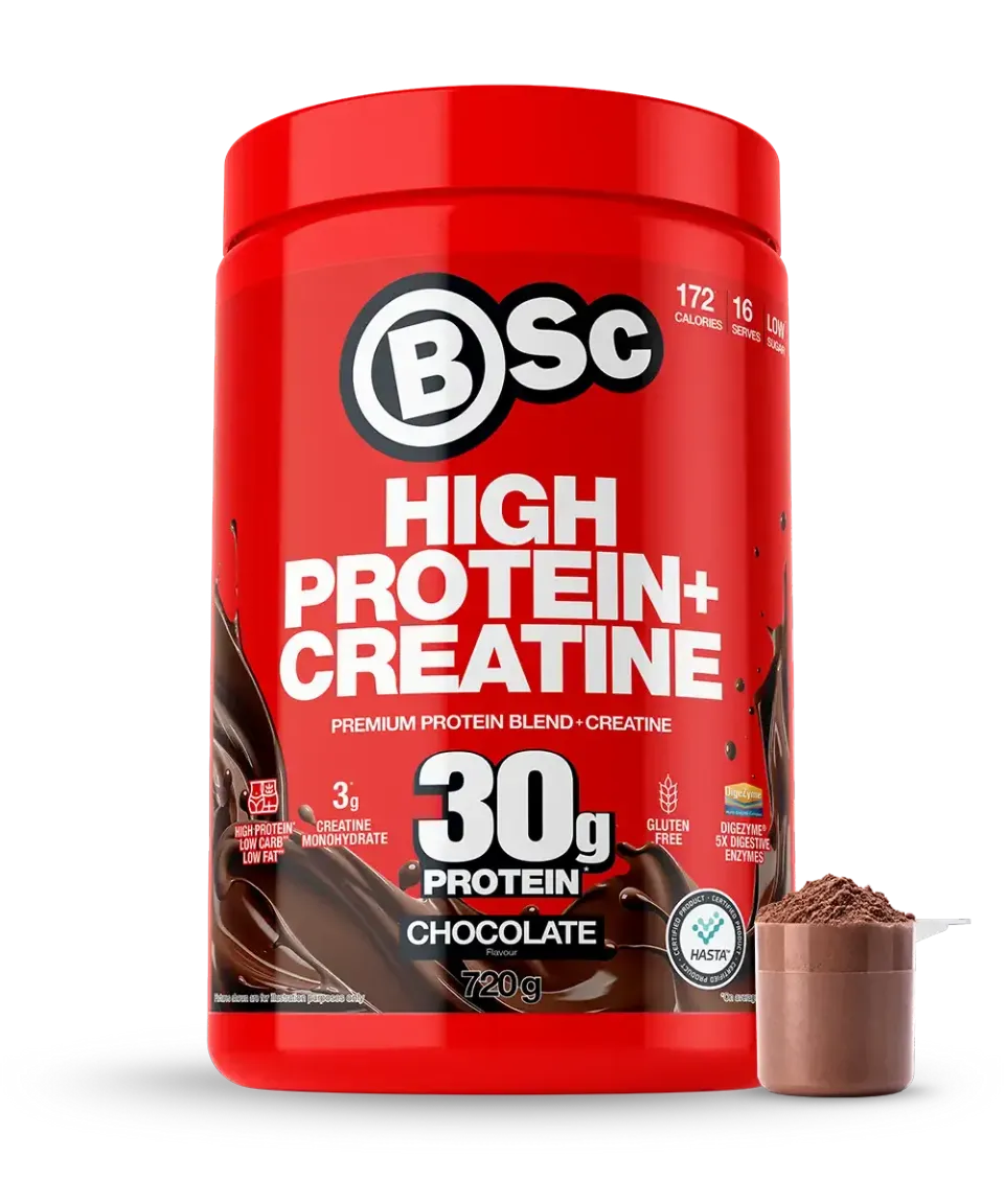 BSc High Protein + Creatine Proteinpulver Chokolade 720g 30g protein