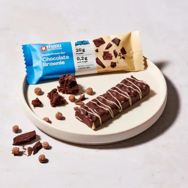 MaxiNutrition Classic proteinbar chocolate brownie 40g 20g protein