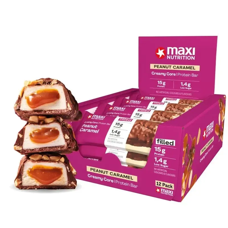 MaxiNutrition Creamy Core proteinbar hasselnød 12x45g lav sukker