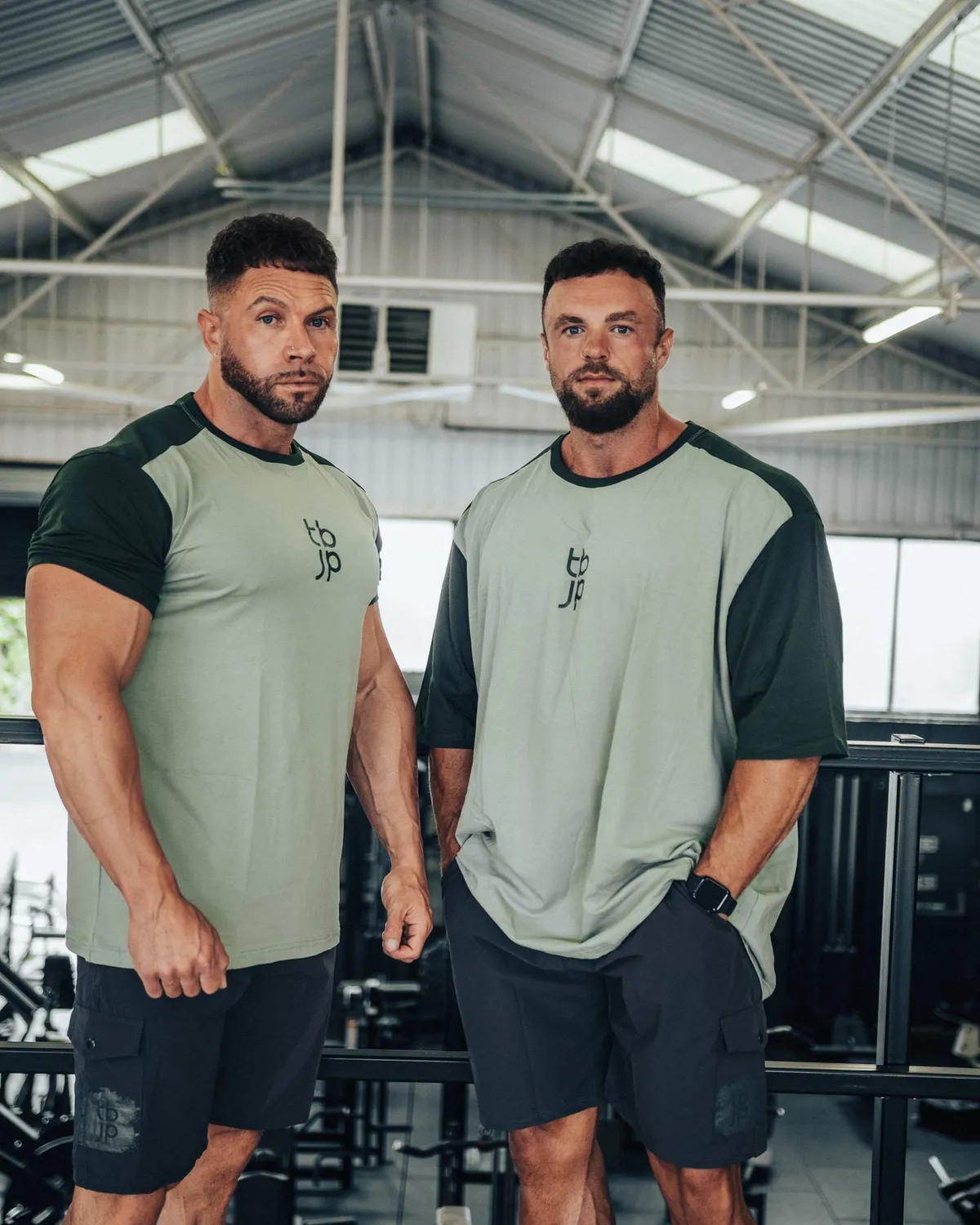 Trained by JP Set In Sleeve T-shirt Sage Pine bomuld