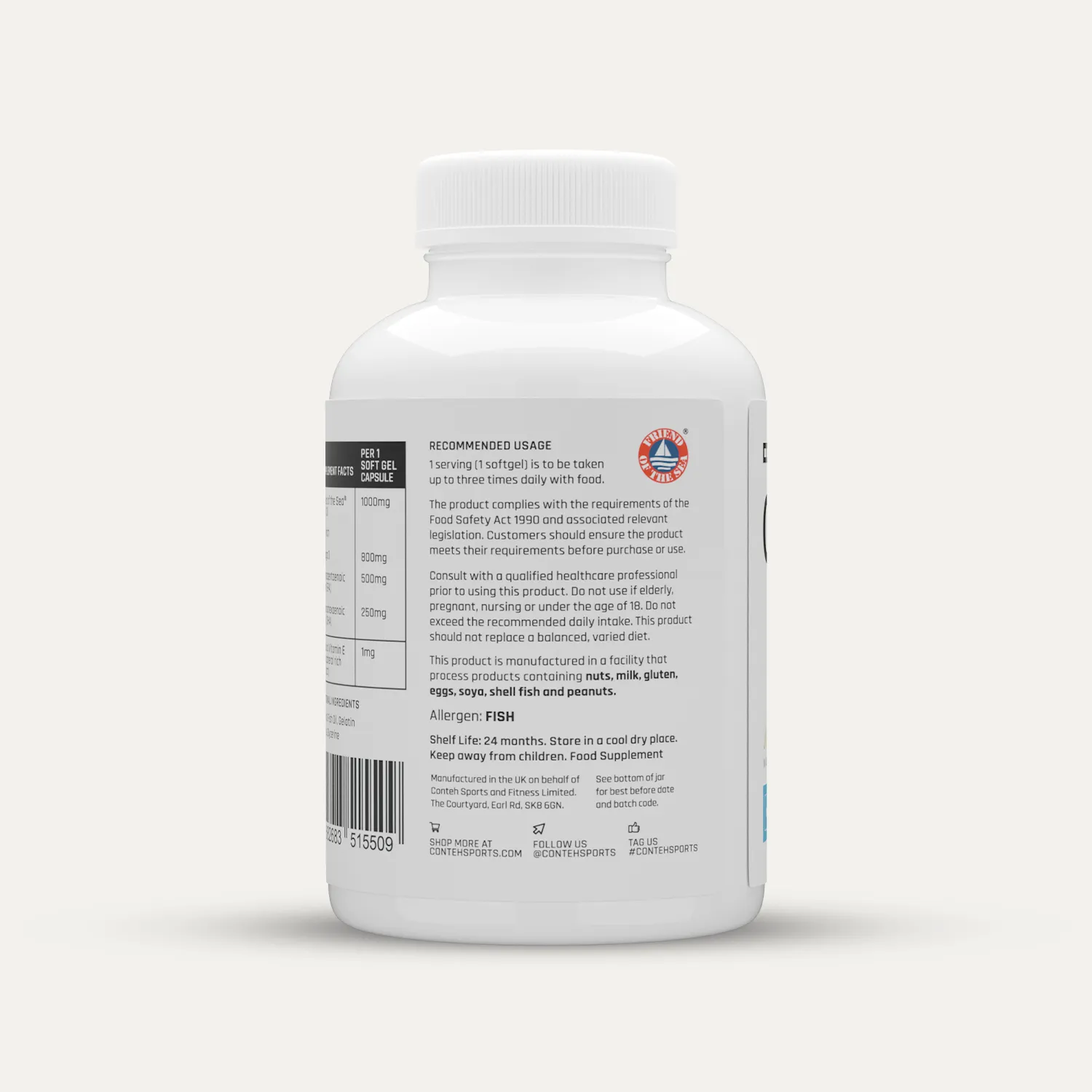 Conteh Sports Omega-3 fiskeoliekapsler 90 stk