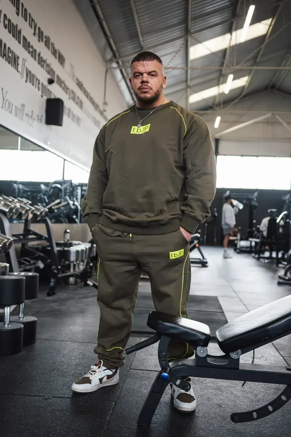 Trained by JP Raglan Sweater taupe lime sweatshirt