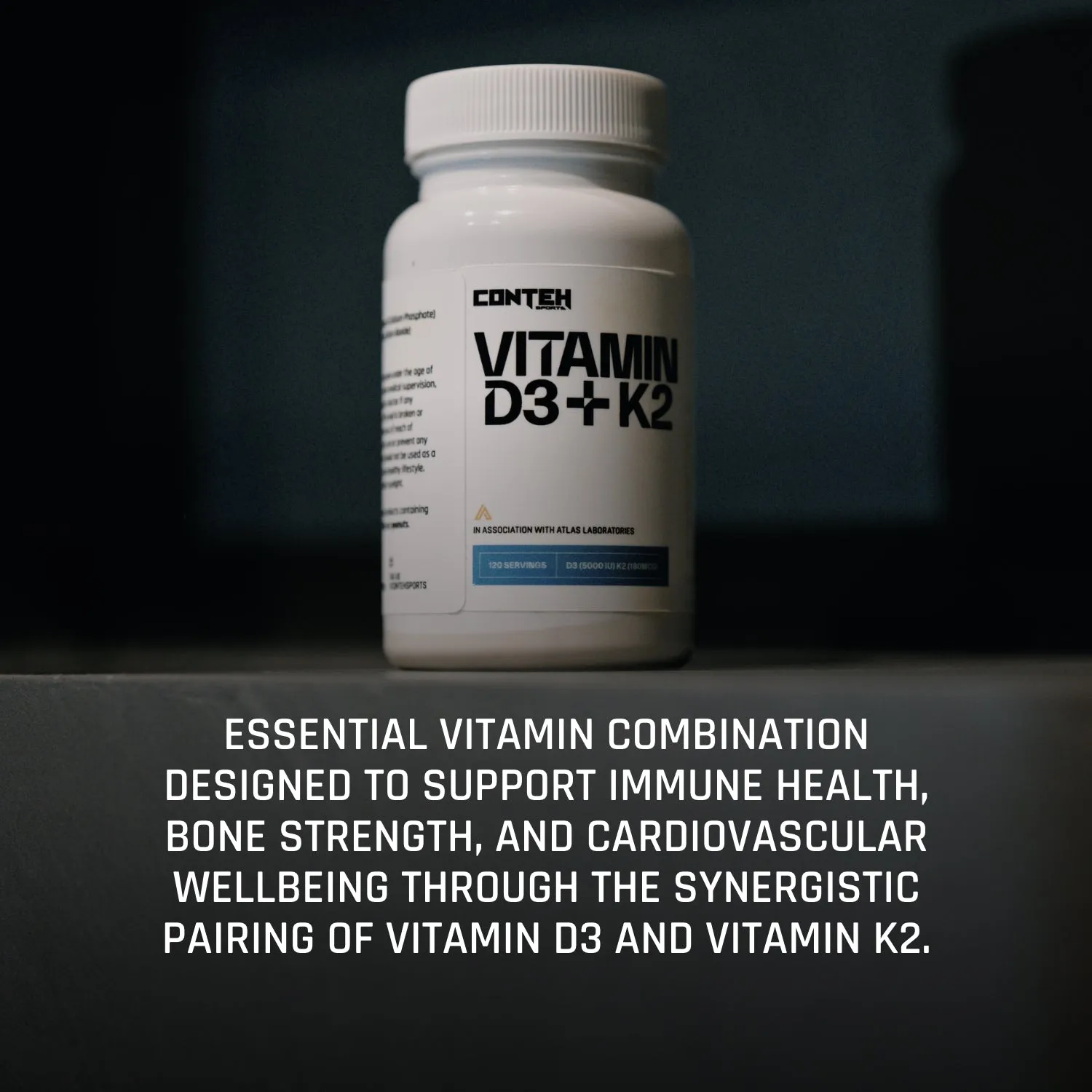 Conteh Sports D3+K2 vitamin tabletter 5000 IU MK-7 BioPerine