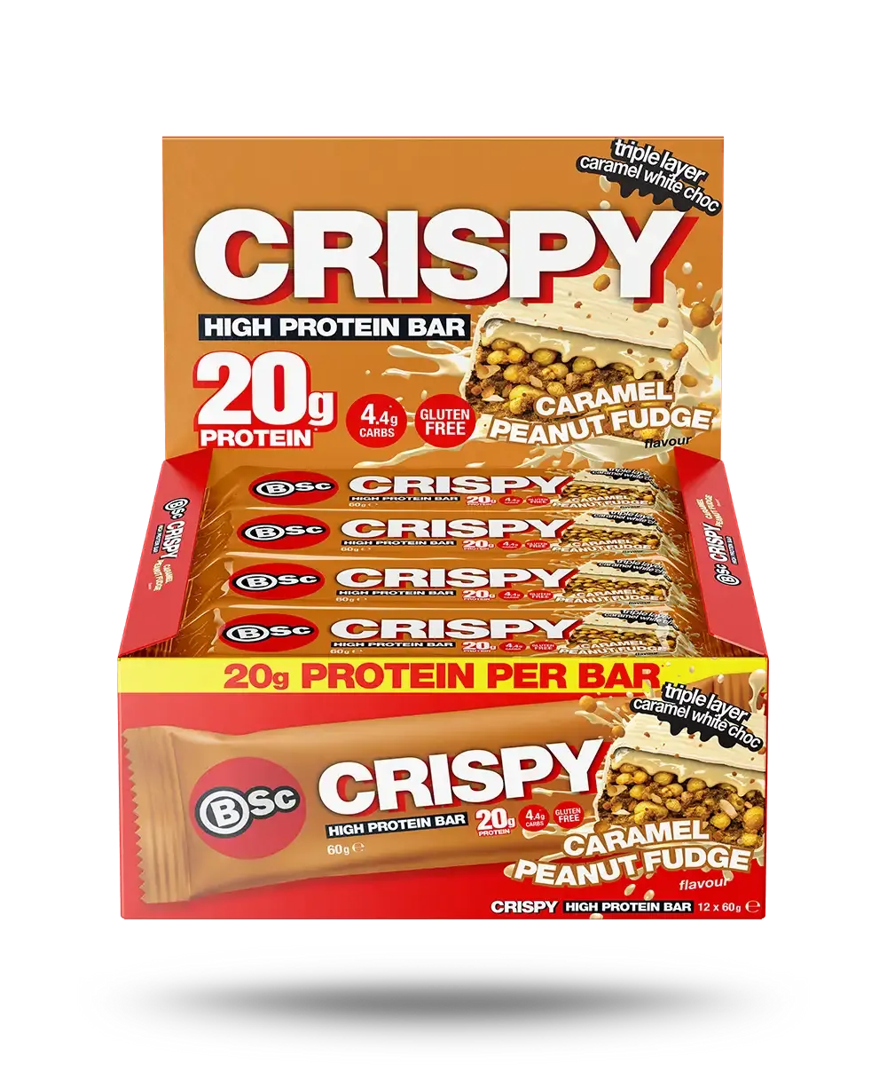 BSc Crispy Caramel Peanut Fudge proteinbar 12-pak 20g protein