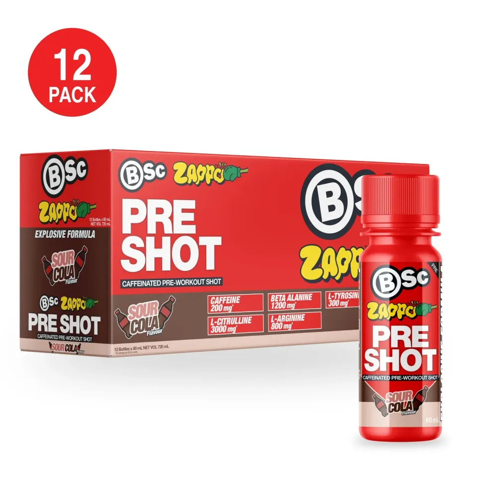 BSc Pre-Workout Shot pre workout shot Zappo Sour Cola 12-pak