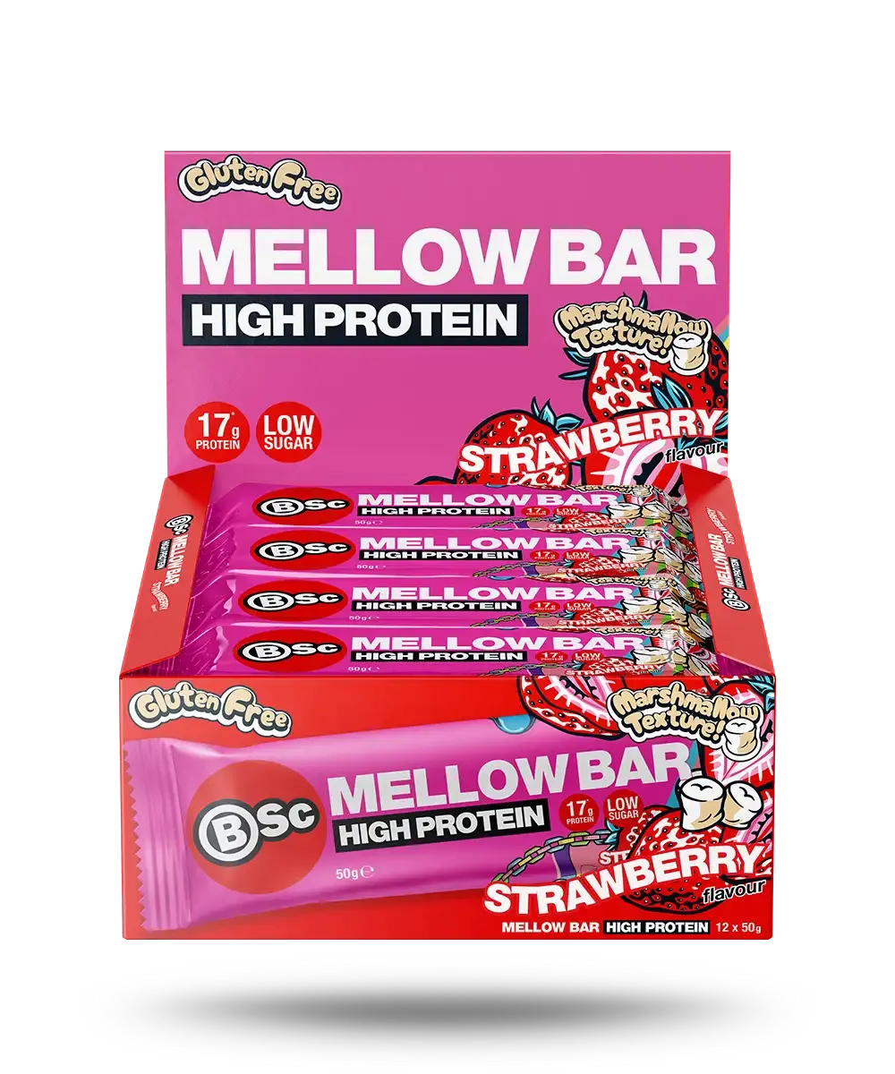 BSc Mellow Proteinbar 12-pak Strawberry 17g Protein Glutenfri