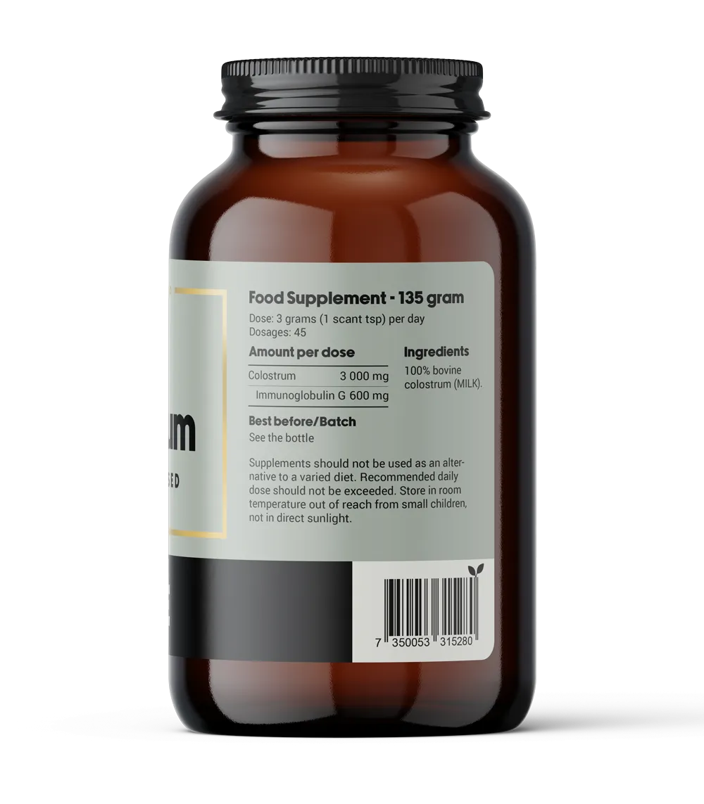 DENSE Kolostrum colostrumpulver 20% IgG uden fyldstoffer