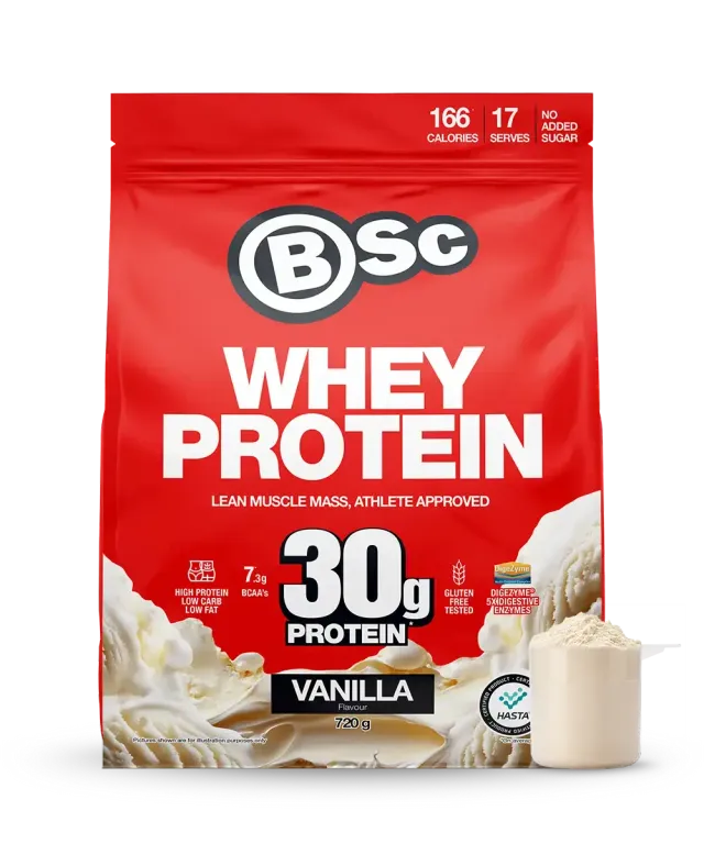 BSc Whey Protein proteinpulver vanilje 720g 30g protein