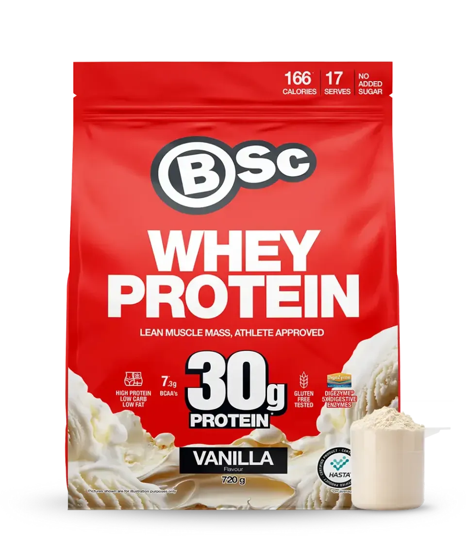 BSc Whey Protein proteinpulver vanilje 720g 30g protein