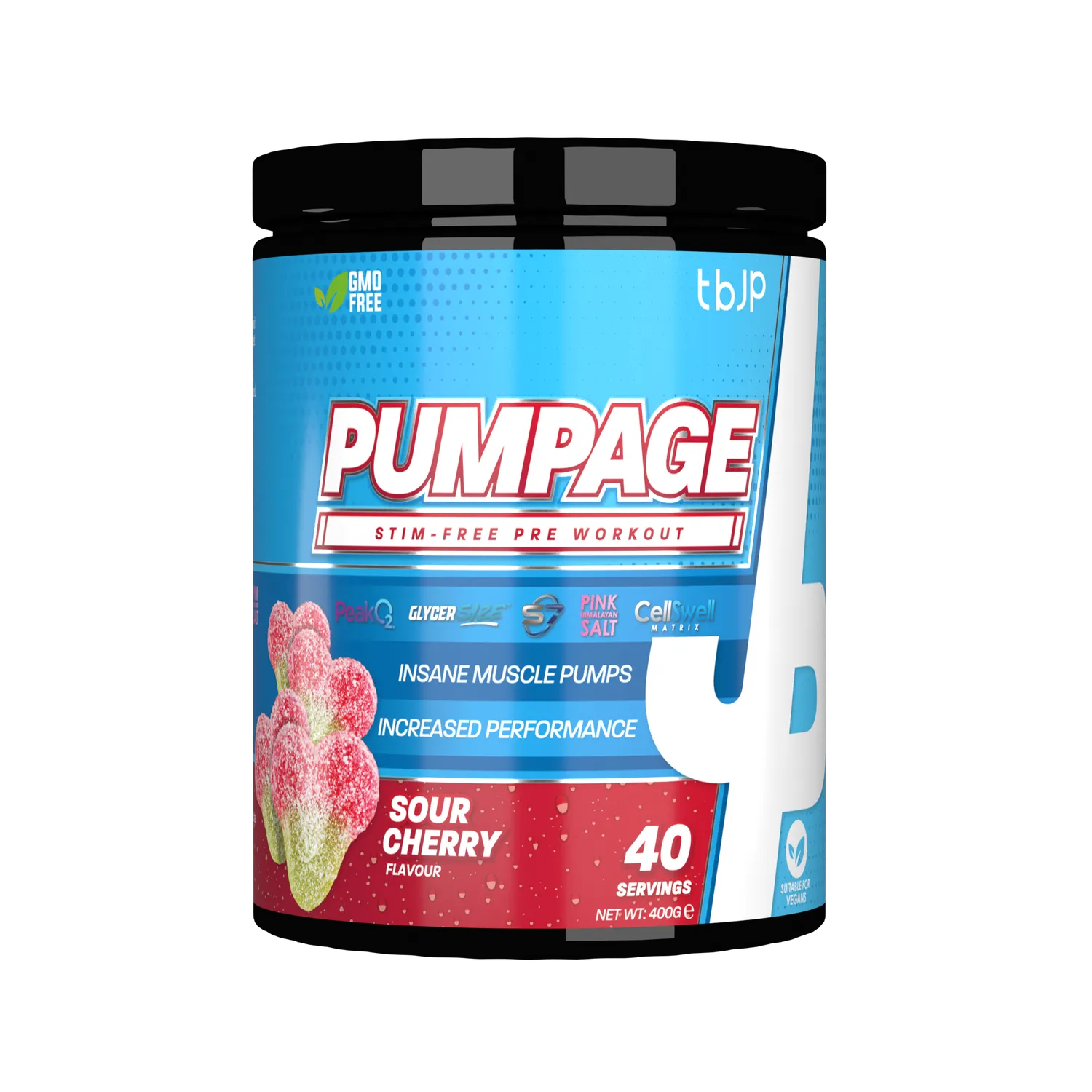 Trained by JP Pumpage stim-fri pre workout 10 g scoop