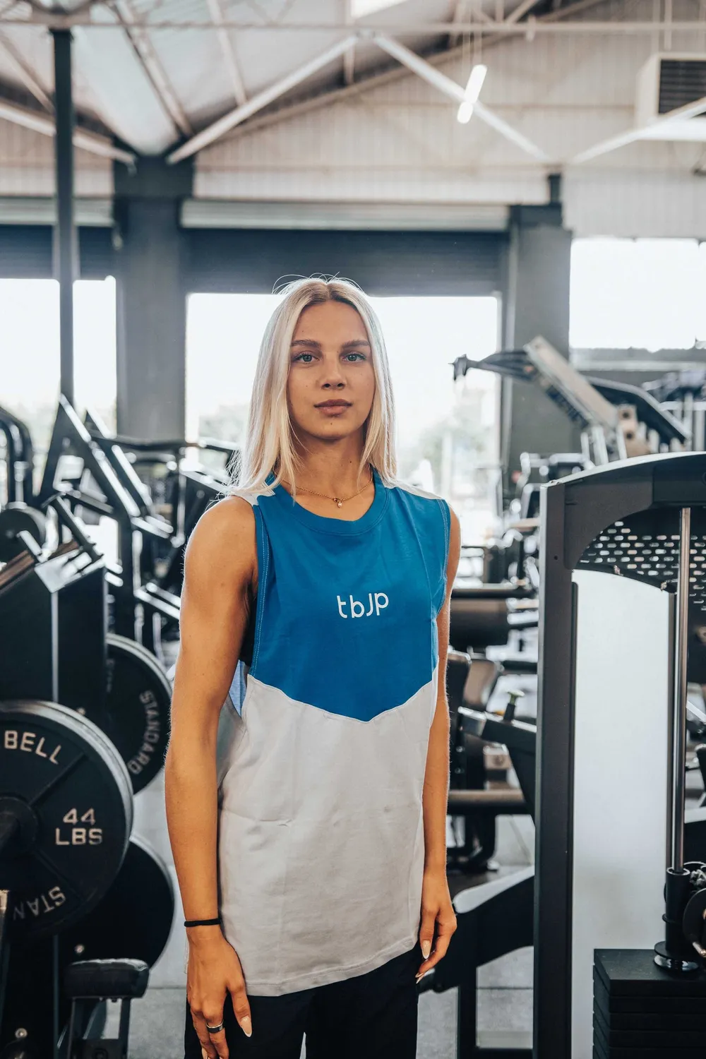 Trained by JP UTILITY01 Tanktop Baby Blue Electric Blue