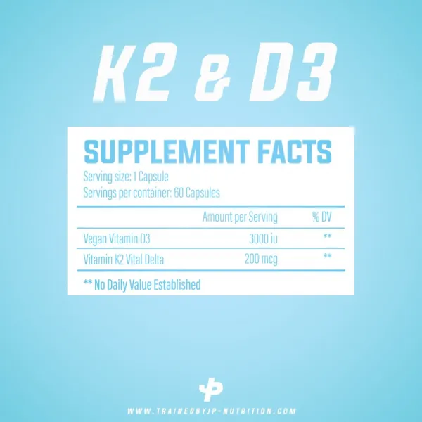 Trained by JP D3 K2 kapsler 3000 IE 200 mcg
