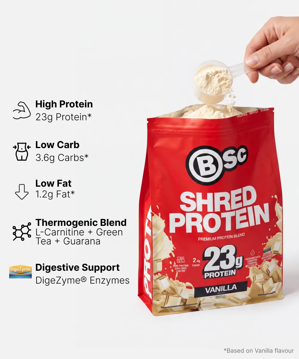BSc Shred Protein pulver 800g vanilje