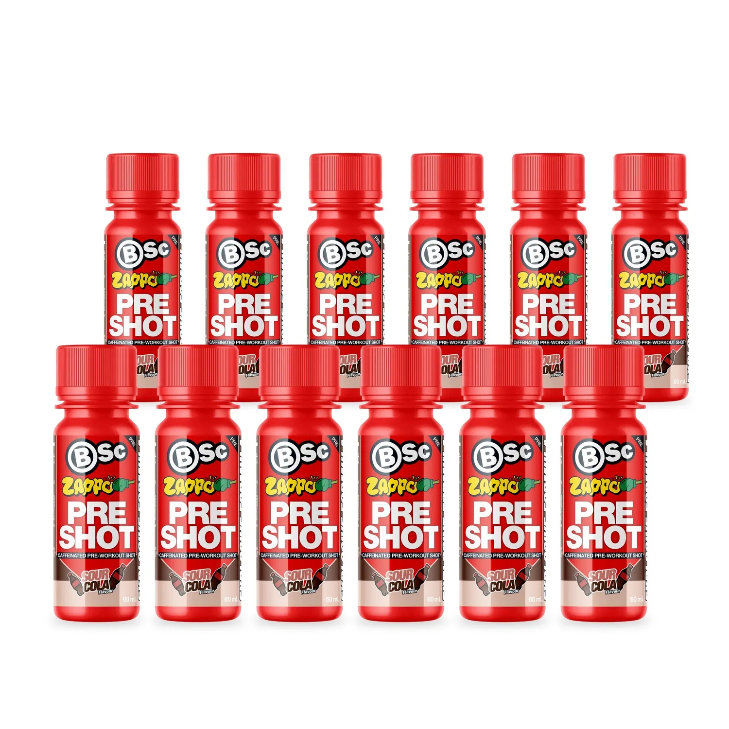 BSc Pre-Workout Shot pre workout shot Zappo Sour Cola 12-pak